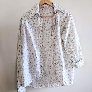 Handmade Floral Western Button-Up